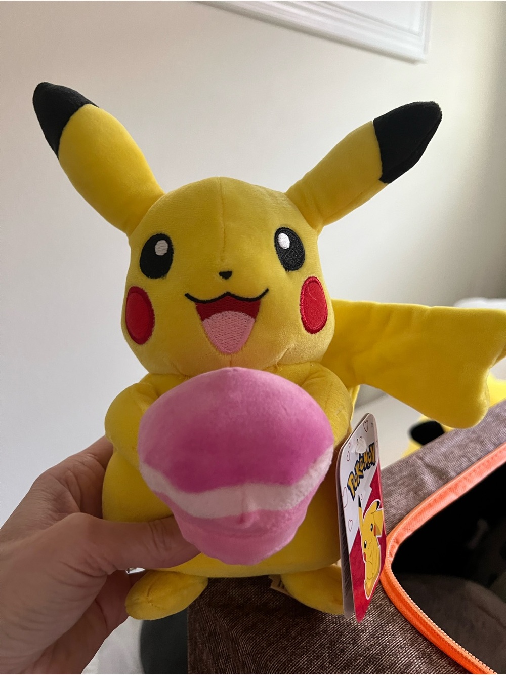 Pokemon Pikachu Yellow Plush with Pink Accessory